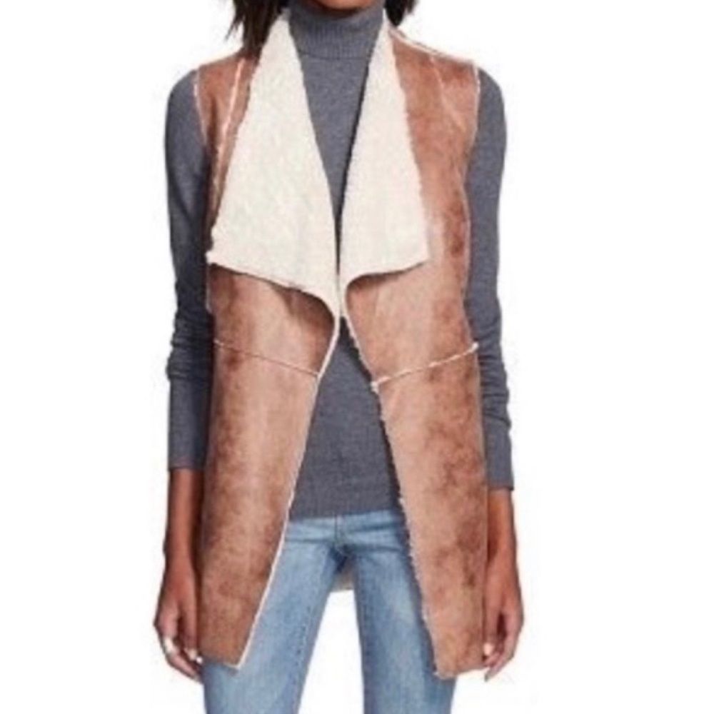Knox Rose faux fur vegan long vest size M